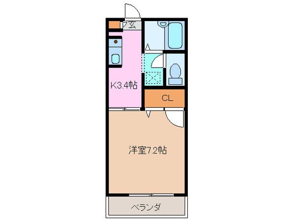 高茶屋駅 徒歩24分 2階の物件間取画像